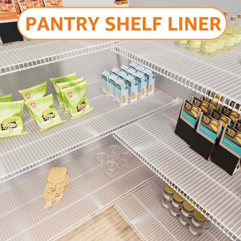 PABUSIOR Pantry Shelf Liner for 16 inch Wire Shelving - Clear Wire Shelf Liner Precise Size 15.5 x 157 Inch - Easy to Cut, (Thick 1.2mm) Transparent Shelves Mat for Garage Drawer - Image 2