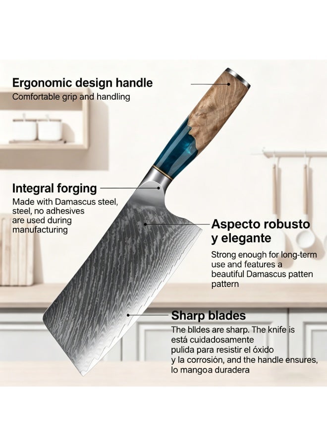 SSGP Butcher knife, Damascus steel chef knife, kitchen knives, high carbon stainless steel knife for meat and vegetables, high carbon forged, kitchen, dining room - Image 4