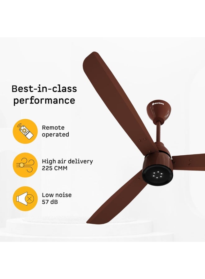 atomberg Renesa Enzel 1200mm BLDC Ceiling Fan with Remote Control | BEE 5 star Rated Energy Efficient Ceiling Fan | High Air Delivery with LED Indicators| 3 Year Warranty (Gloss Brown) - Image 4