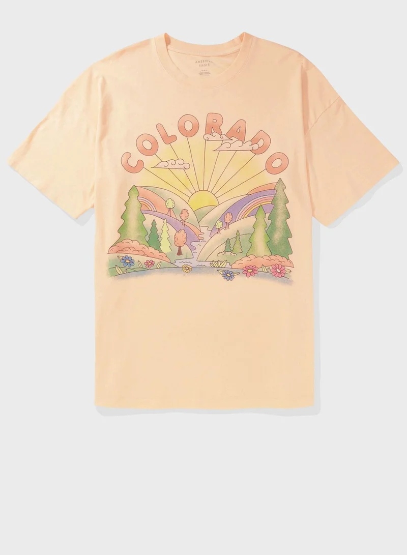 امريكان ايجل Graphic Crew Neck T-Shirt