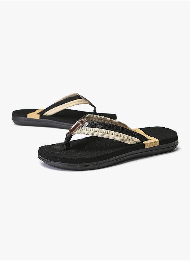 Generic Non Slip Summer Beach Slippers Black/Beige  - Image 4