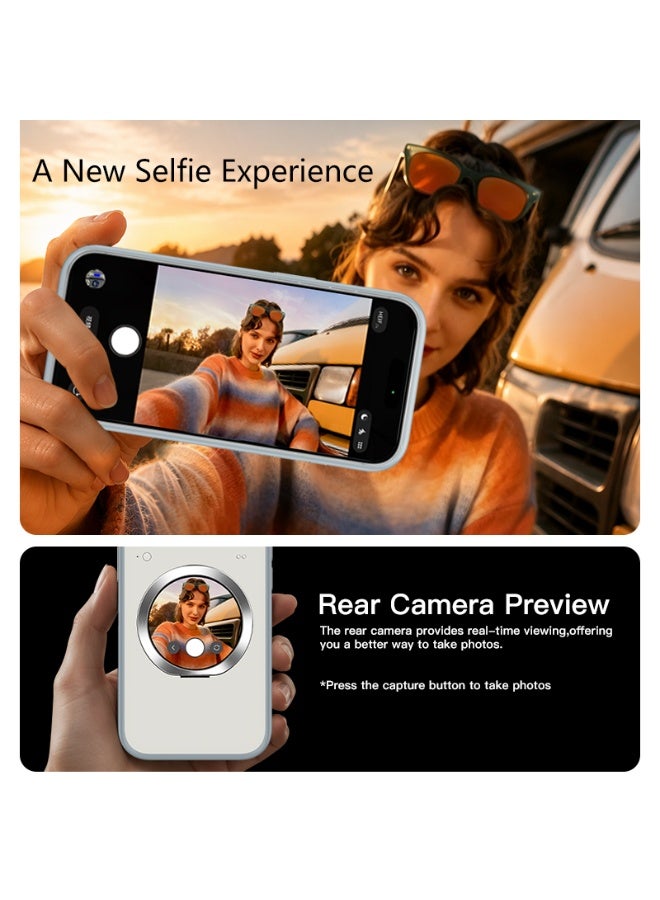 عبوة من 3 أغطية هاتف ذكية مغناطيسية متوافقة مع iPhone 17 Pro Max بالألوان الرمادي والأسود والبرتقالي مزودة بشاشة لمس ذكية 1.52 بوصة ودعم MagSafe واتصال Bluetooth ومعاينة الكاميرا وبطارية 550mAh وهيكل TPU+PC - Image 4