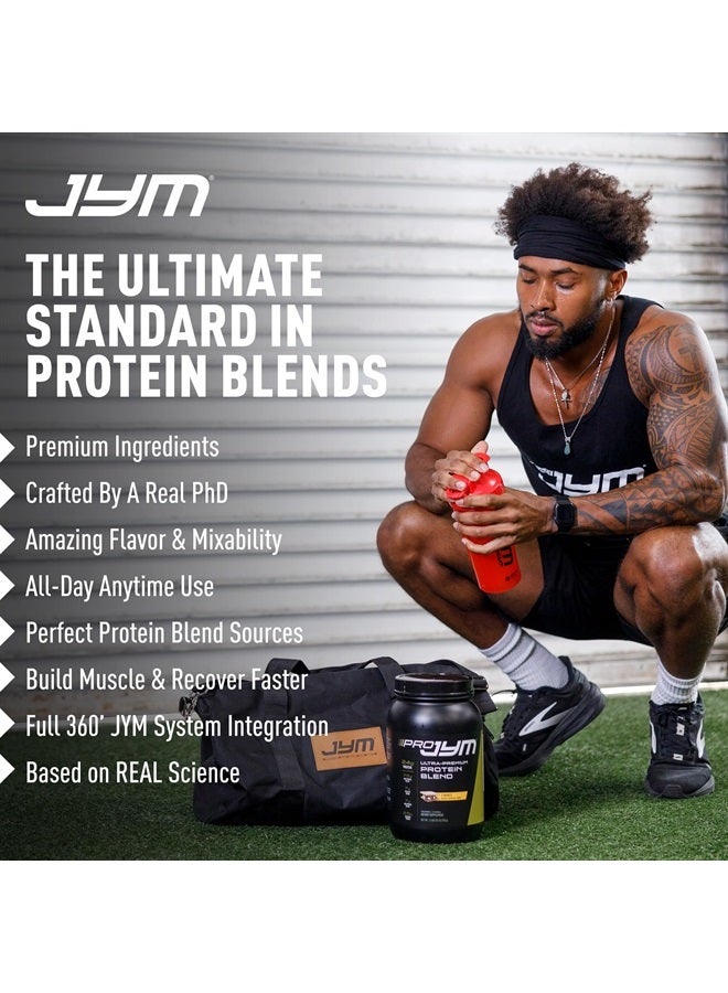 JYM Supplement Science برو جيم مسحوق بروتين بنكهة الشوكولاتة الطبيعية - مزيج من بروتين مصل اللبن، كازين، وبروتين مصل الحليب، لرجال ونساء مشروبات الاستشفاء | علوم مكملات جيم | 45 حصة، عبوة واحدة - Image 5