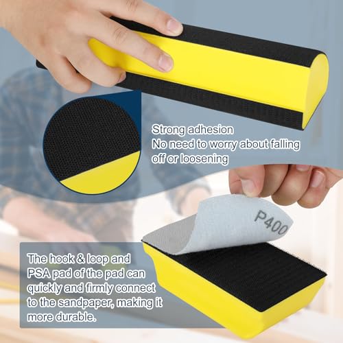 Werhoo Sanding Blocks Auto Body, auto body sanding block, Hand Sanding Block Set 7pcs, Sanding Blocks Auto Body Replaces 3M Sanding Block, fit for Woodworking, Automotive Body and Crafts Polishing - Image 4