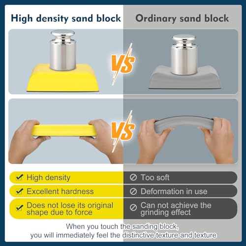Werhoo Sanding Blocks Auto Body, auto body sanding block, Hand Sanding Block Set 7pcs, Sanding Blocks Auto Body Replaces 3M Sanding Block, fit for Woodworking, Automotive Body and Crafts Polishing - Image 3