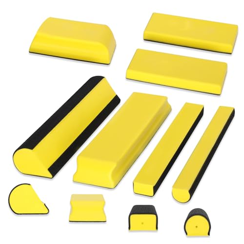 Werhoo Sanding Blocks Auto Body, auto body sanding block, Hand Sanding Block Set 7pcs, Sanding Blocks Auto Body Replaces 3M Sanding Block, fit for Woodworking, Automotive Body and Crafts Polishing - Image 1