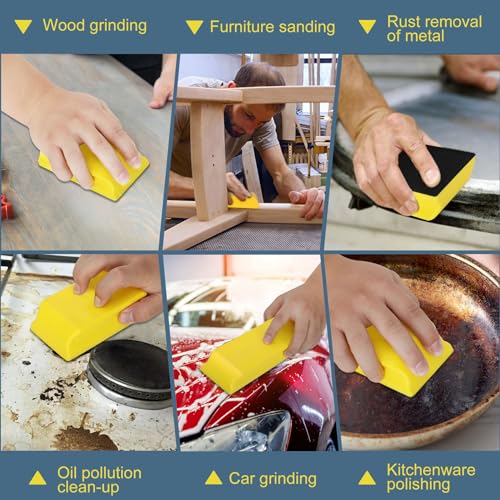 Werhoo Sanding Blocks Auto Body, auto body sanding block, Hand Sanding Block Set 7pcs, Sanding Blocks Auto Body Replaces 3M Sanding Block, fit for Woodworking, Automotive Body and Crafts Polishing - Image 5