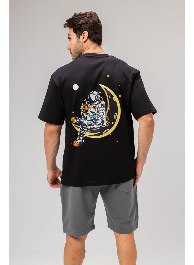 Future Men Basic Half Sleeves T-Shirt Casual Style With Simple Design For Men Black SizeX L - Image 2