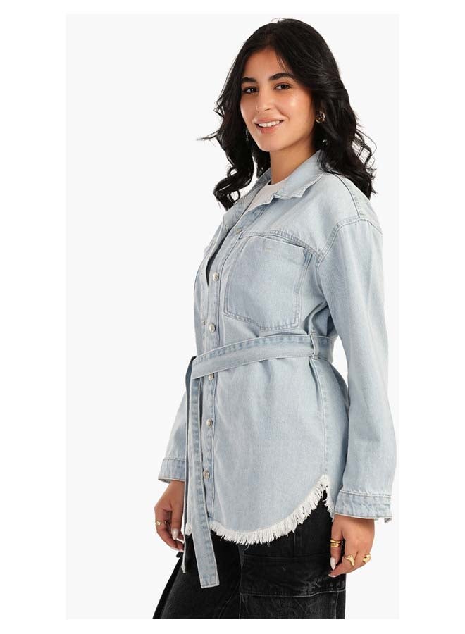 Carina Denim Jacket with Belt  - Image 2