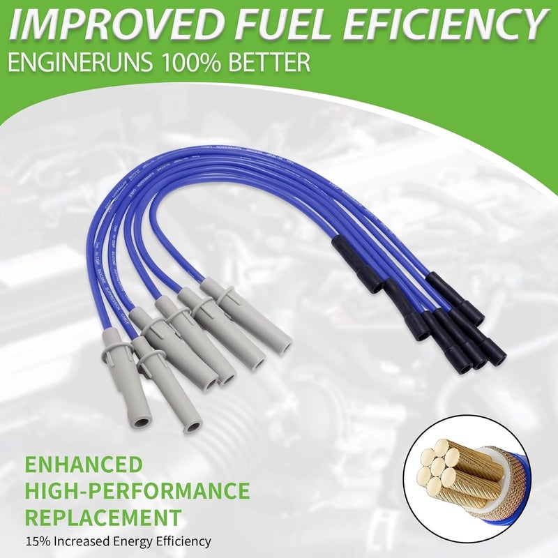 مجموعة من 6 قطع أسلاك شمعات الإشعال 5019593AA 53188 RC-CRX070S و 6 شمعات إشعال إيريديوم متوافقة مع كرايسلر دودج باسيفيكا تاون آند كانتري فوياجر جراند كارافان روتان فولكس فاجن V6 3.3 لتر 3.8 لتر - Image 3