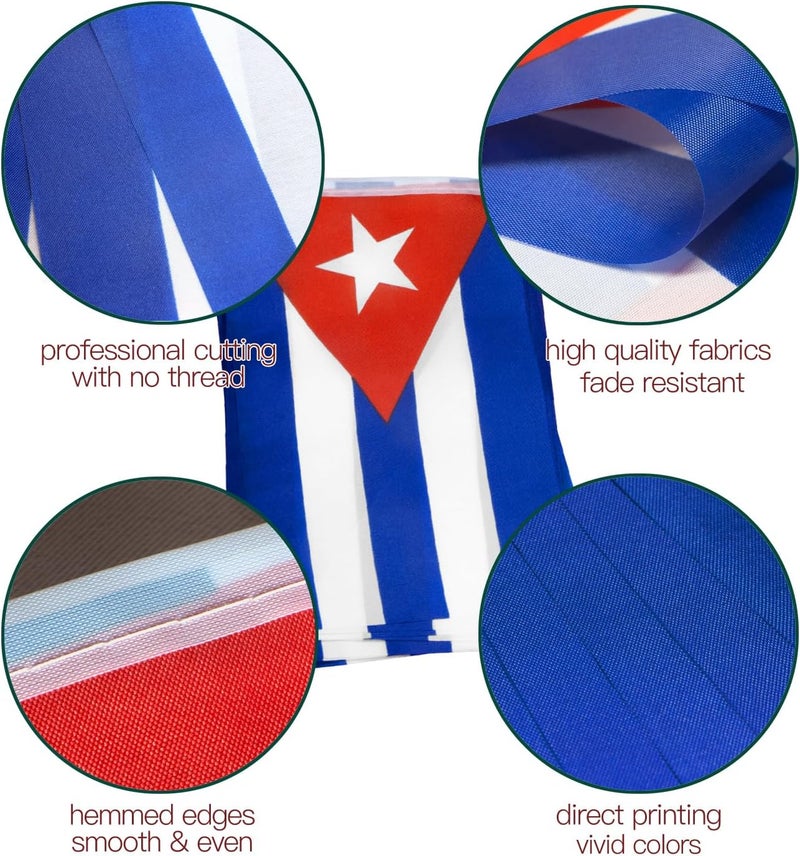 Anley Cuba String Flag Pennant Flags, Patriotic Events 10th of October Cuban Independence Day Decoration Sports Bars - 33 Feet 38 Flags - Image 2