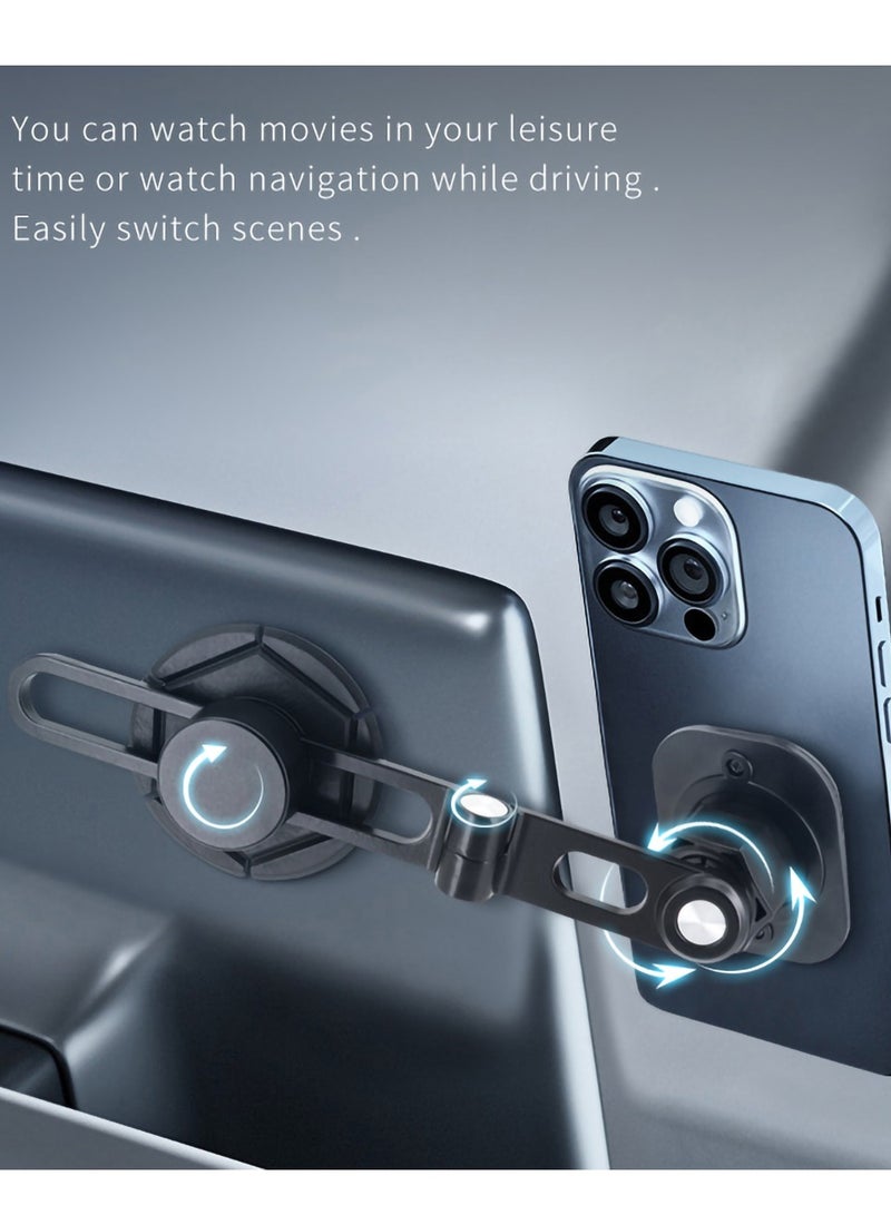 Invisible Folding Magnetic Suction Phone Bracket for Car Center Console, 360-Degree Rotatable Strong Hold Navigation Screen Mount. - Image 5
