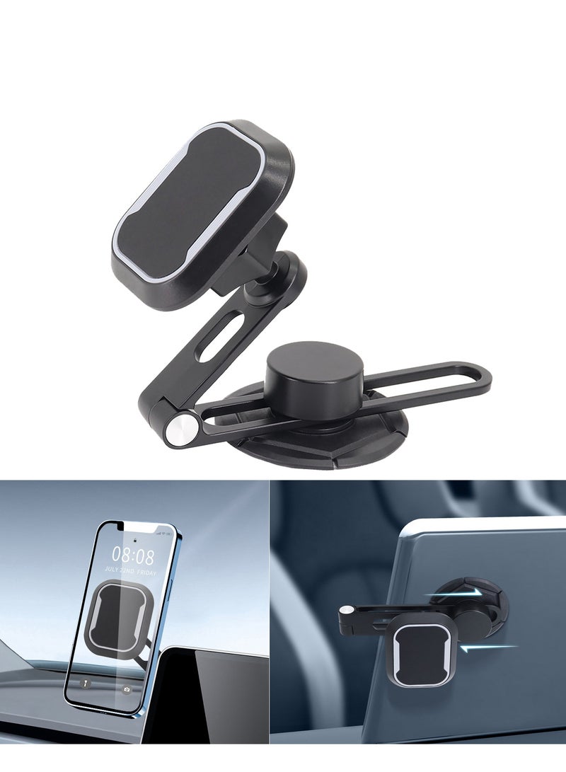 Invisible Folding Magnetic Suction Phone Bracket for Car Center Console, 360-Degree Rotatable Strong Hold Navigation Screen Mount. - Image 1