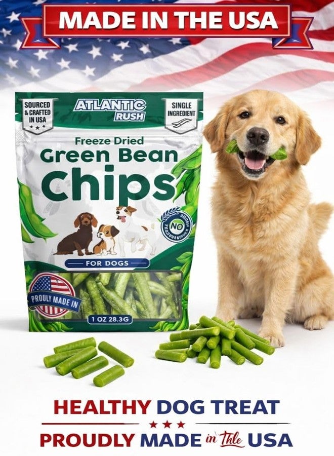 Atlantic Rush Freeze Dried Green Bean Chips for Dogs- 1oz Resealable Bag of Dried, Green Crispy Beans- Single Ingredient, No Salt or Canola Oil- Crispy, Shelf Stable - Made in USA (1 oz Bag) - Image 2