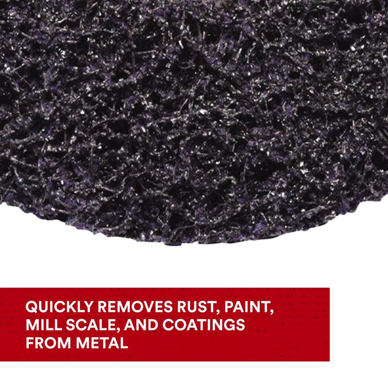 Cubitron 3M Scotch-Brite Clean and Strip XT Pro Disc, XO-DC, SiC Extra Coarse, T27, 4-1/2 in x 5/8"-11, Silicon Carbide Cuts Aggressively and Leaves a Fine Finish, Resists Loading, Purple - Image 2
