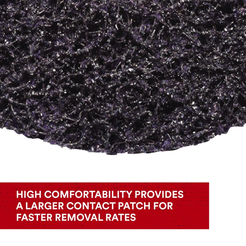 Cubitron 3M Scotch-Brite Clean and Strip XT Pro Disc, XO-DC, SiC Extra Coarse, T27, 4-1/2 in x 5/8"-11, Silicon Carbide Cuts Aggressively and Leaves a Fine Finish, Resists Loading, Purple - Image 4