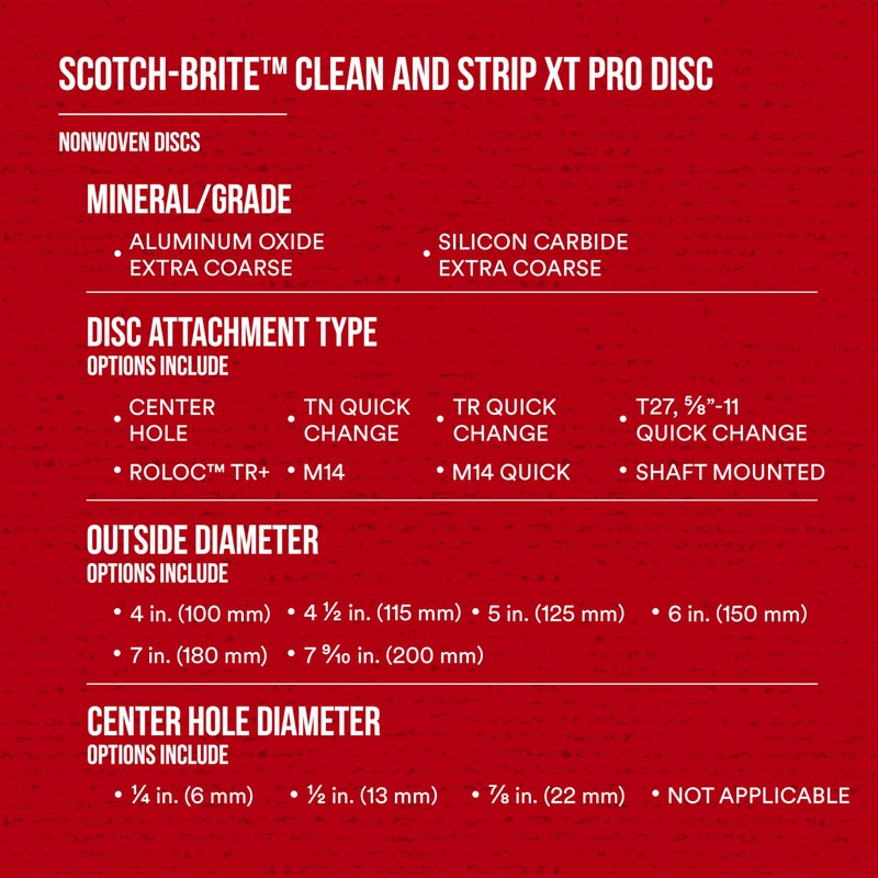 Cubitron 3M Scotch-Brite Clean and Strip XT Pro Disc, XO-DC, SiC Extra Coarse, T27, 4-1/2 in x 5/8"-11, Silicon Carbide Cuts Aggressively and Leaves a Fine Finish, Resists Loading, Purple - Image 5