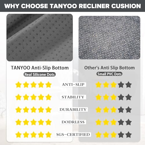TANYOO Recliner Cushion Patent Dual Layer Fillings Chair Cushion for Elderly 20x20x5 Inches Extra Large Pad for Armchairs Booster Seat Cushions Pain Pressure Relief Brown - Image 3