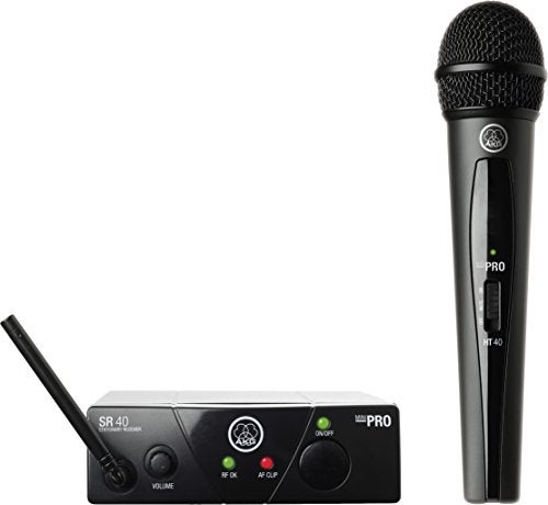 مجموعة ميكروفون AKG Pro Audio WMS40MINI فرقة US25D نظام ميكروفون لاسلكي مع جهاز استقبال SR40 ومرسل جيب PT40 Mini