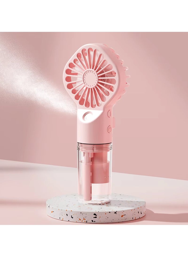 Portable Humidifier Fan Mini Handheld Mist Fan Portable USB Rechargeable Handheld Fan with Humidifier Mini Water Spray Hand Fan  - Image 1