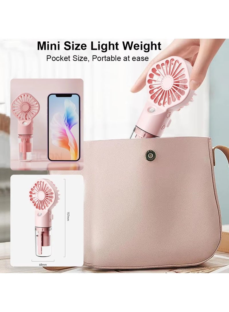 Portable Humidifier Fan Mini Handheld Mist Fan Portable USB Rechargeable Handheld Fan with Humidifier Mini Water Spray Hand Fan  - Image 5