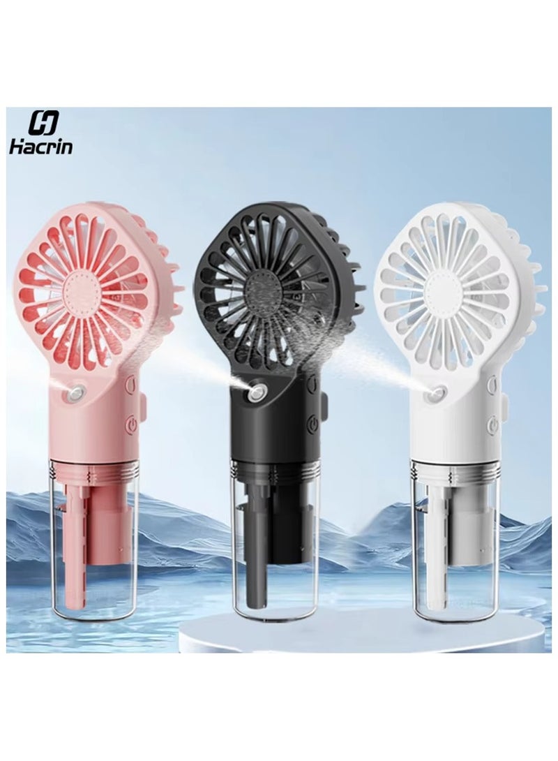Portable Humidifier Fan Mini Handheld Mist Fan Portable USB Rechargeable Handheld Fan with Humidifier Mini Water Spray Hand Fan  - Image 2