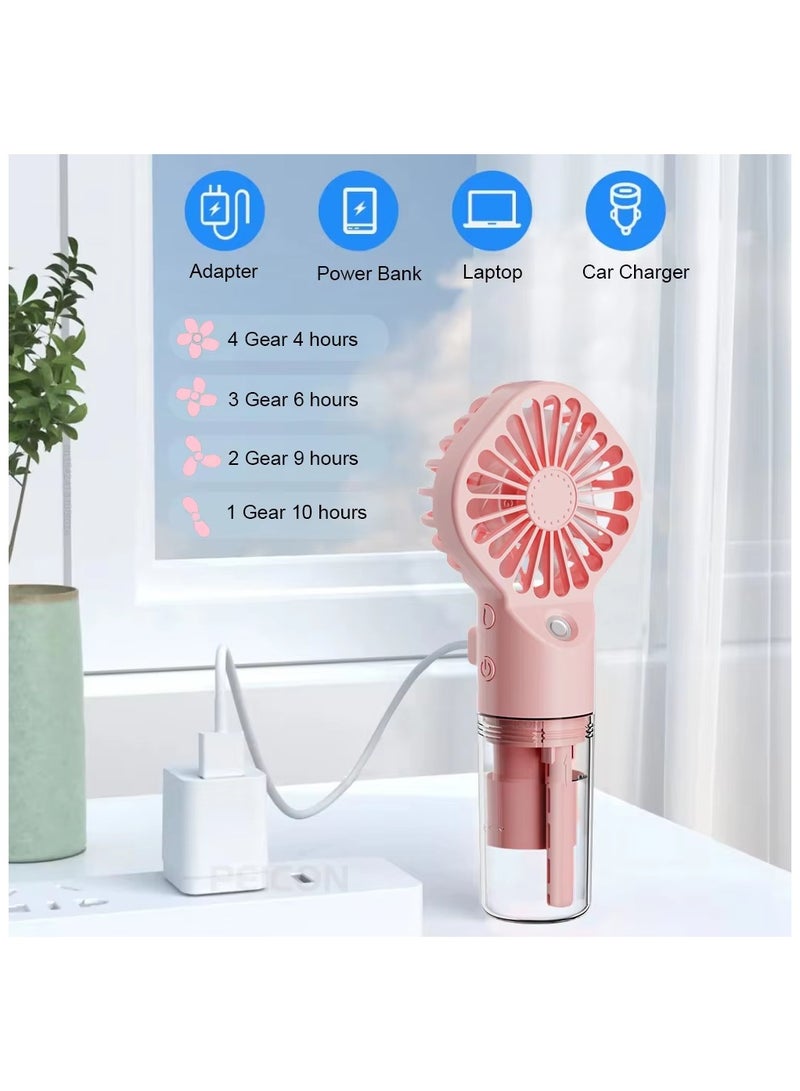 Portable Humidifier Fan Mini Handheld Mist Fan Portable USB Rechargeable Handheld Fan with Humidifier Mini Water Spray Hand Fan  - Image 4