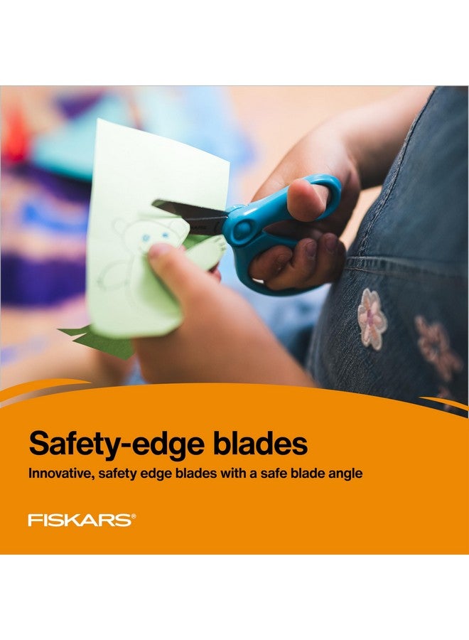 Fiskars 5" Blunt-Tip Scissors for Kids Ages 4-7 (3-Pack) - Scissors for School or Crafting - Back to School Supplies - Red, Blue, Turquoise - Image 3