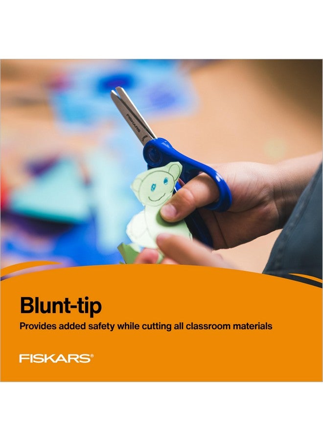 Fiskars 5" Blunt-Tip Scissors for Kids Ages 4-7 (3-Pack) - Scissors for School or Crafting - Back to School Supplies - Red, Blue, Turquoise - Image 2