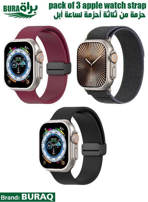 Apple Watch Band Strap For Apple Watch Ultra 2/Ultra 49mm, Series 10 46mm, 9/8/7 45mm, SE2/SE/6/5/4 44mm, 3/2/1 42mm