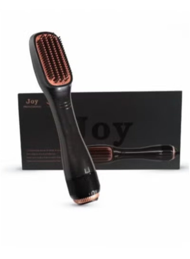 3-in-1 Hot Air Styling, Straightening & Drying Brush – Black Hair Dryer Brush with Ionic Technology – Fast Drying Blow Dryer Brush for Frizz-Free Smoothing, Curling & Volumizing – Lightweight, Ergonomic Design for Straight, Curly & Wavy Hair – Travel-Friendly - Image 1