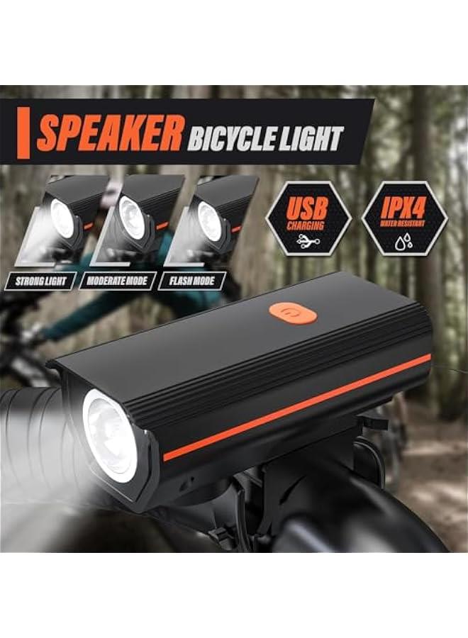 TRASSLE Rechargeable Bike Lights with Electric Bell, Ultra Bright Bicycle Lights for Night Riding, Road Mountain Bike Accessories for Kids Adults - Bike Headlight with Horn and Tail Light  - Image 2