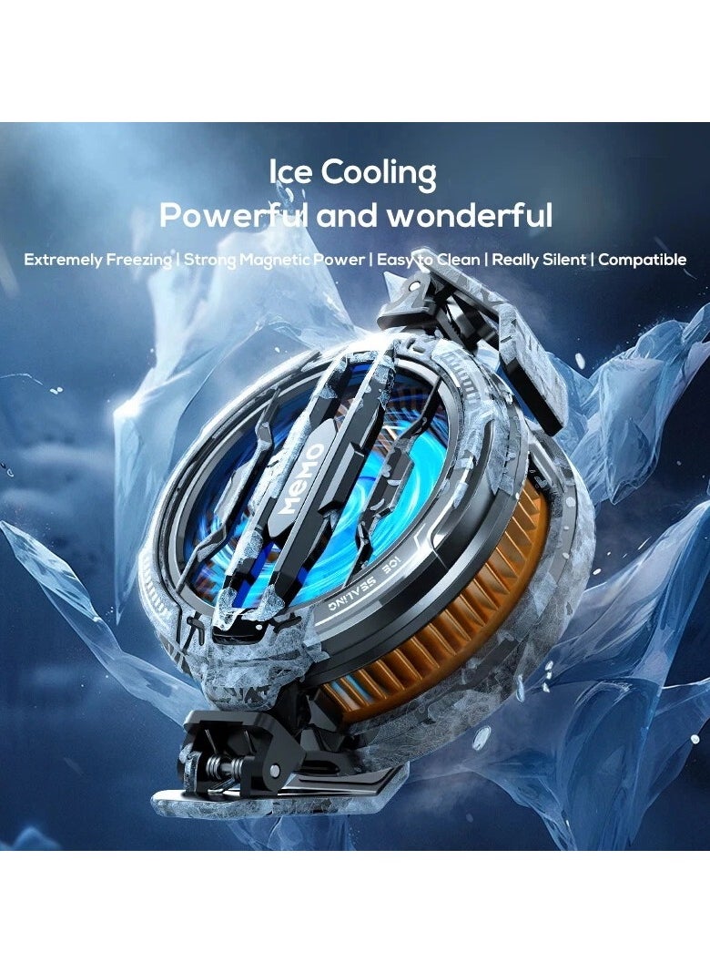 Senlon Tiger Magnetic Phone Cooler Cell Phone Cooler CX07 Phone Fan Cooler for 2.83-3.66 inches iOS/Android Semiconductor Heatsink Cooling for Gameing, Black+RGB  - Image 2