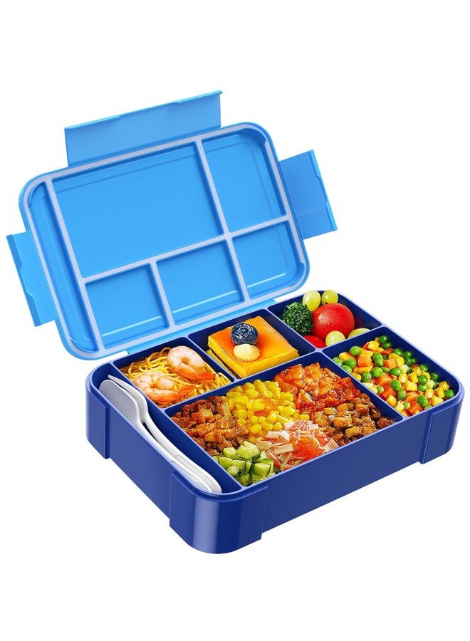 Jelife Bento Lunch Box for Kids - 1450ml Leakproof Kids Bento Box 6 Compartments Toddler Lunch boxes with Silverware for Back to School, Reusable LunchBox Snack Container for Daycare - Image 1