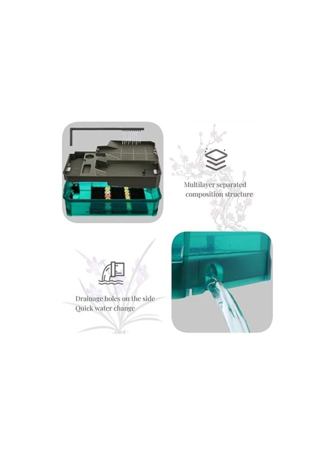vsell24 - Aquarium Turtle Tank kit Includes Accessories with Water Filter High Anti-Escape Fence and Large Space Turtle Habitat Starter Terrarium For Baby Turtles-34.5X18X18Cm - Image 1
