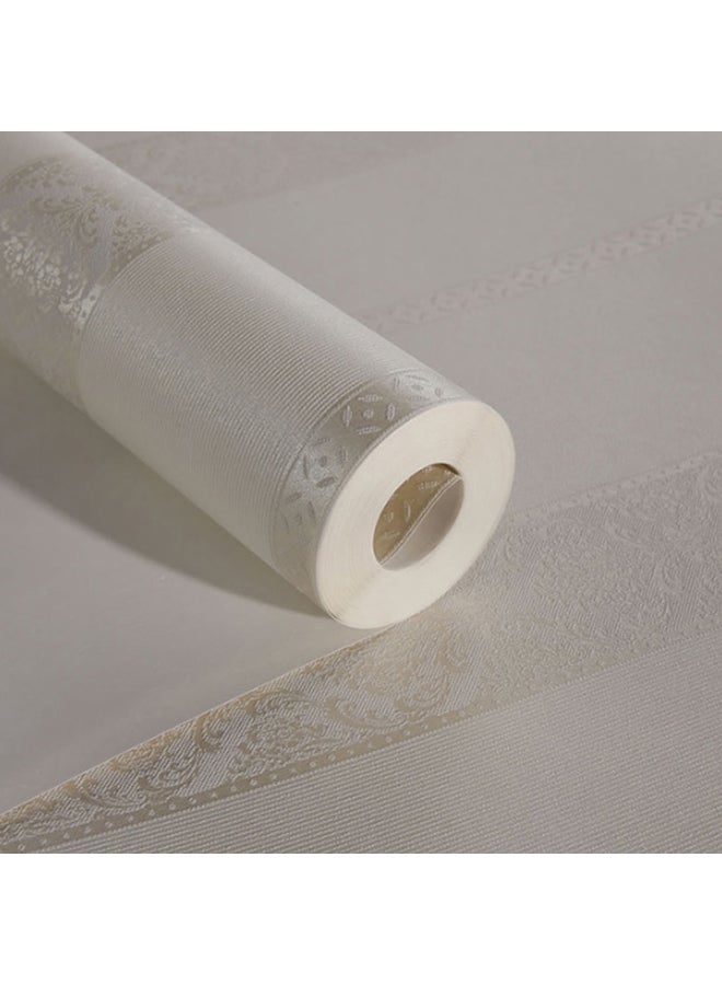 NIBEMINENT Striped Pattern Self-Adesive Wall Paper Beige 0.53x10meter