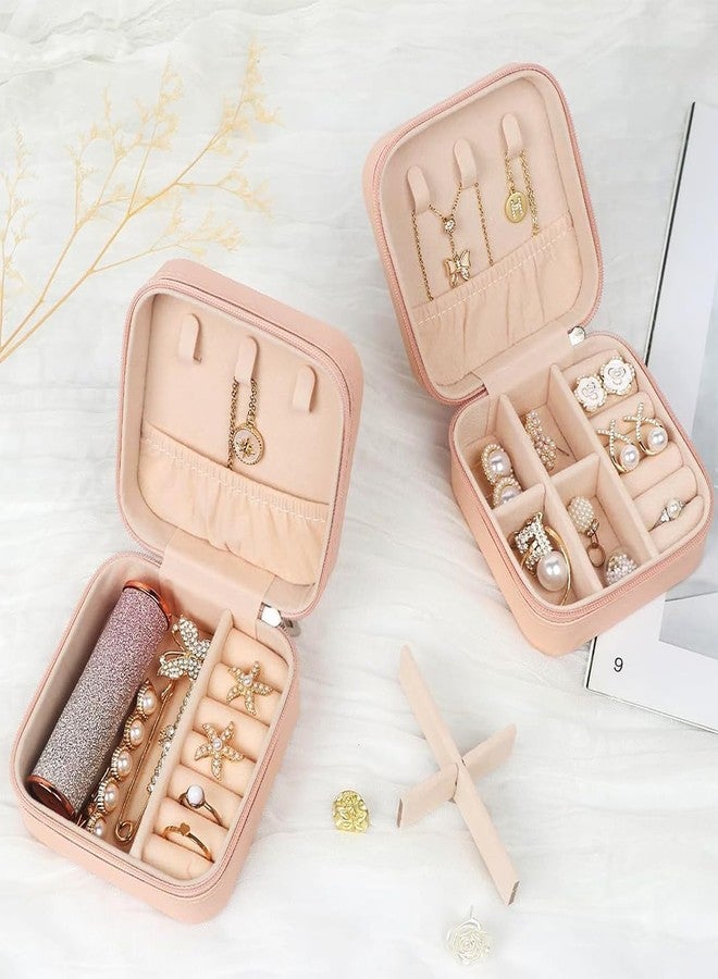 ATOOZED Mini Jewellery Travel Case – PU Leather Portable Organizer Box for Women, Compact Storage Holder for Rings, Earrings & Necklaces - Image 2