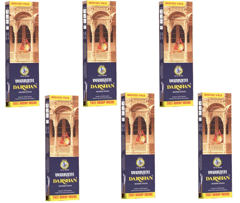 BHARATH DARSHAN Darshan Incense - Bharath Darshan Incense Sticks (Agarbatti) 175 Grams Box (6) - Image 3
