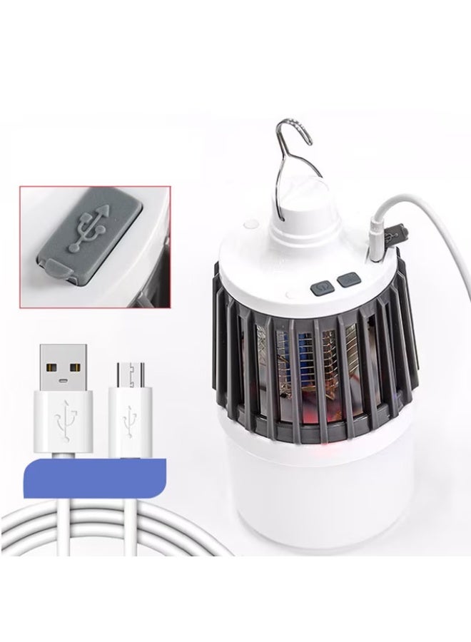 جهاز 2 في 1 لقتل البعوض والحشرات + مصباح LED قابل لإعادة الشحن عبر منفذ USB  (للاستخدام الداخلي والخارجي) - Image 3