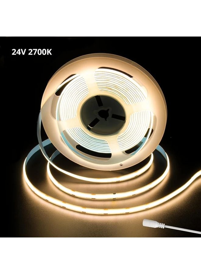 24V 2700K Warm Yellow LED Strip Lights 19685 Inch COB Tape For Indoor Outdoor - Image 1