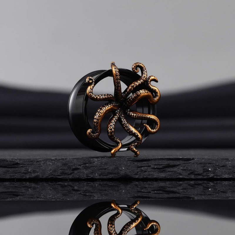 COOEAR Screw Back Stainless Steel Ear Tunnel and Plug Gauges for Earrings, Octopus Logo Piercing Expander Stretchers 2g. - Image 4