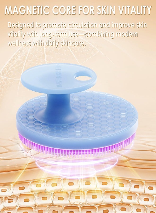 إنر نيد فرشاة تنظيف الوجه المغناطيسية المصنوعة من السيليكون من إنر نيد - منظف عميق للمسام مع علاج مغناطيسي لتحسين الدورة الدموية وإضفاء النضارة على البشرة - مقشر وجه ناعم وصحي ومتين لجميع أنواع البشرة (بنفسجي) - Image 4