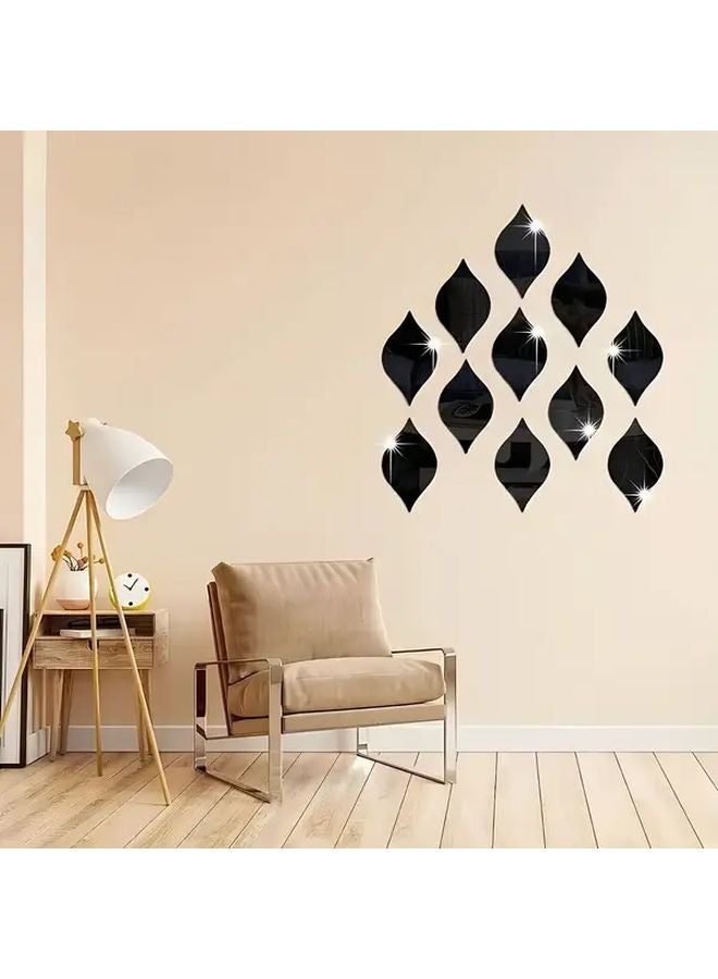 Black Water Drop Mirror Self Adhesive Removable Wall Decal For Home Decor - Image 3