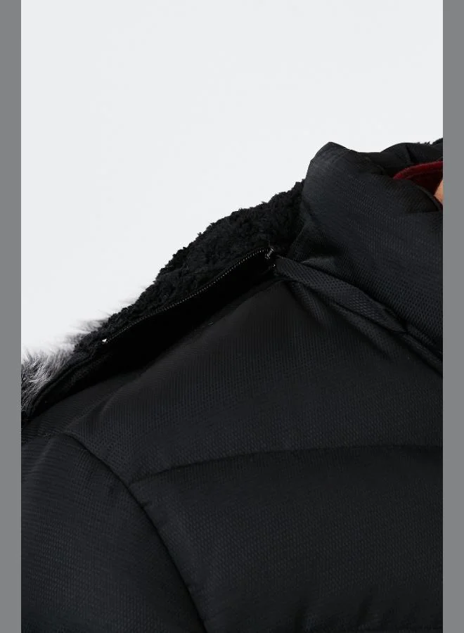 Buratti  Buratti Slim Fit Faux Fur Plush Lined Detachable Hooded Puffer Coat Men's COAT 5761080 B for Men | Best Price UAE