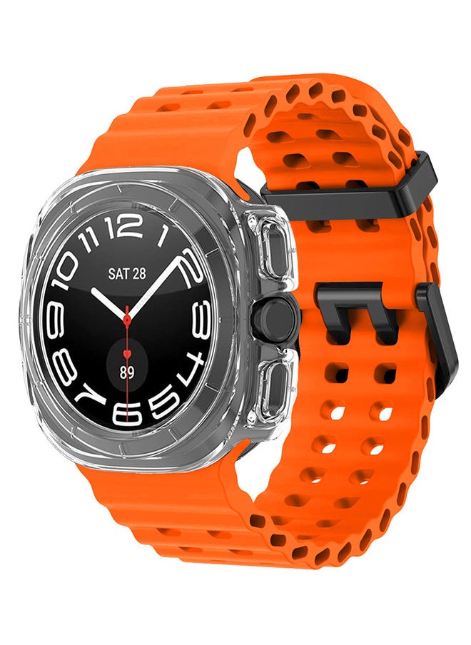 CATANES (for Samsung Galaxy Watch 7 Ultra 47mm) 2 Packs Silicone Band and Case, Soft Ocean Silicone Sport Strap Replacement Accessory  - Image 3