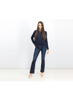 MANGO Women Knit Bomber Sweater, Navy  - Image 4