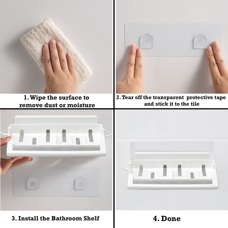 Krupalu Magic Sticker Kitchen Bathroom Soap Holder, Small, Cream - Image 4