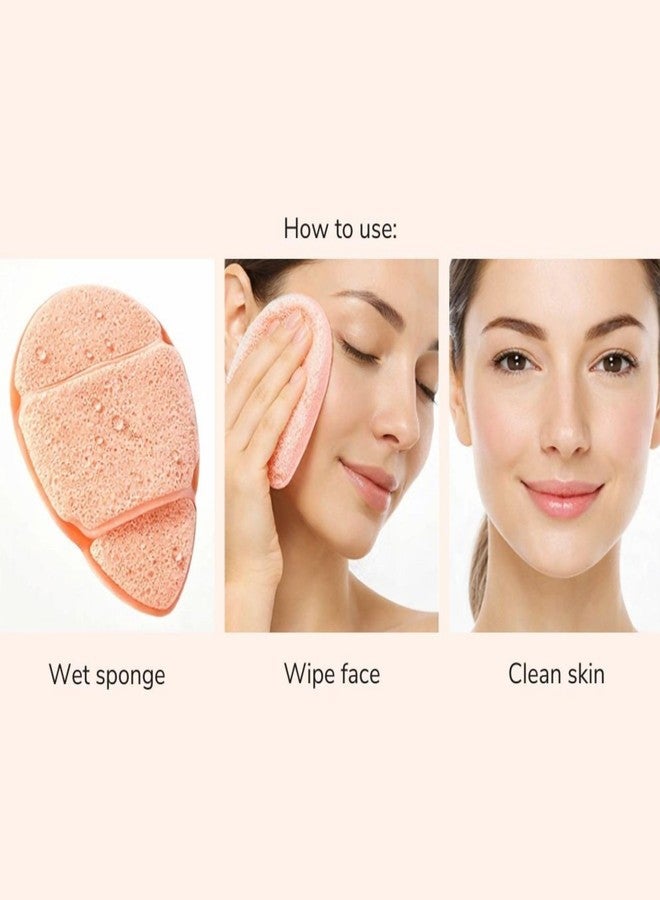 Baskety Reusable Makeup Remover Sponge Pad – Soft Facial Cleansing Puff for Removing Makeup, Deep Pore Cleaning, Gentle Exfoliating Face Sponge (Peach) - Image 4