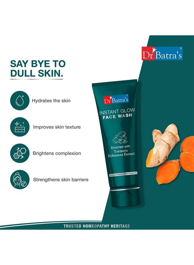 Dr Batra's Dr. Batra's Instant Glow Face Wash, Enriched with Turmeric, Repairs Skin Damage, Prevents infections, Face Wash for Skin Complexion & Glowing skin 100 gm (Pack of 3) - Image 4