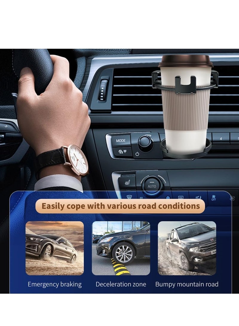2025 Innovative Design Car Cup Holder & Car Phone Holder for Air Vent,2 in 1 Multifunctional Drink Holder for Car,Universal Adjustable Car Water Bottle Holder Car Interior Accessories  - Image 3